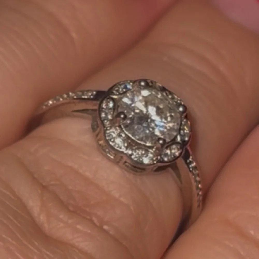 Adjustable Sterling Silver Moissanite Diamond Ring - Picture 2 of 6